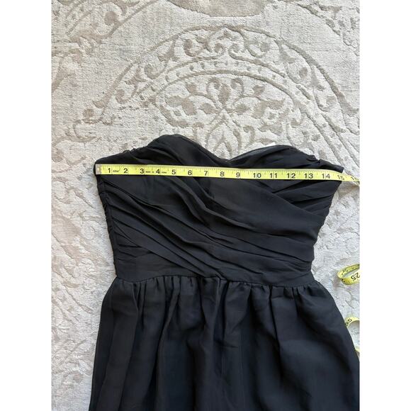 Elise Bergman 100% Silk Strapless Floor-Length Gown Black Chiffon Size Small - Picture 7 of 9